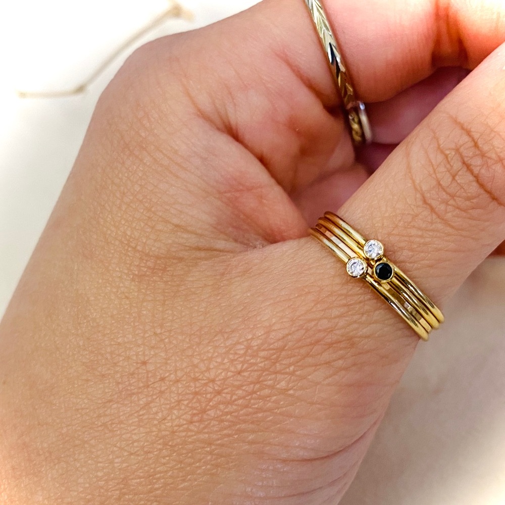 Gold Filled CZ Stacking Rings - Picture 6 of 7